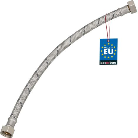 KOTARBAU® Flexible Robinet 3/8"x3/8" - Tuyau Robinet 40cm - Acier Inoxydable - Rallonge Robinet Cuisine Flexible - Tuyau Robinet Cuisine Flexible - Tuyau Flexible Plomberie - Argent (1/4)