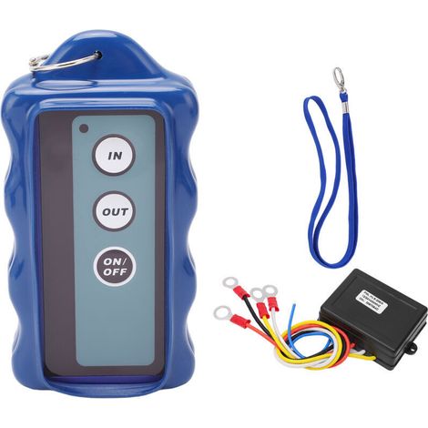 Jeffergarden Kit de Télécommande de Treuil sans Fil, Contrôleur de Treuil électrique avec Voyant Lumineux 12V/24V 434MHZ étanche Universel pour Camion SUV Truck