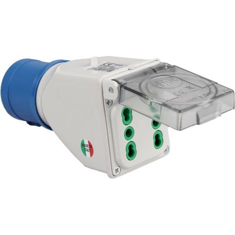 Adattatore spina CEE 2P+T con 2 prese 2P+T 73101 Fme (1/2)