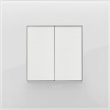 VIMAR 0K03925.05 Arké Kit comando connesso, senza fili e senza batterie, VIEW Wireless standard Bluetooth completo di supporto, tasti, placca 2M, Grigio Bianco (1/2)