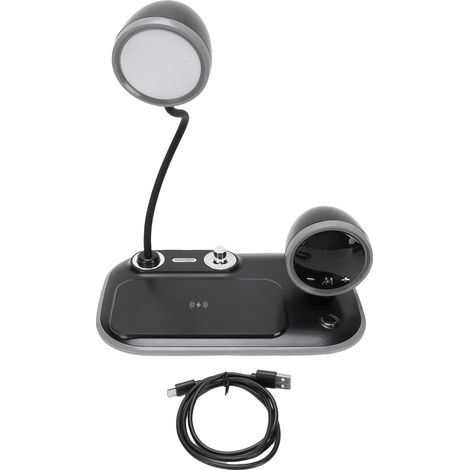 Lampe de lecture avec chargeur sans fil, lampe de bureau/de table, éclairage protecteur pour les yeux, station de charge rapide pour téléphone portable (1/5)