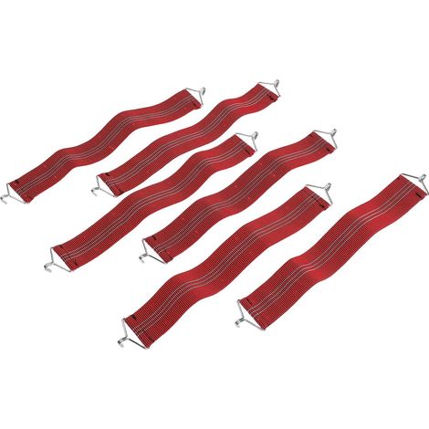 Gravity Lot de 6 ceintures de chaise en tissu résistant avec crochets pour réparation et remplacement de chaise longue - Rouge - 36,5 cm (1/5)