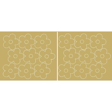 Flores decorativas para ventanas y paredes, 18 unidades, color oro mate.