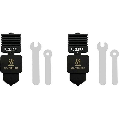 2x BambuLab H2D/H2S High Flow Hotend Kit Quick Swap Hotend mit 0,2 mm gehärteten Stahldüsen