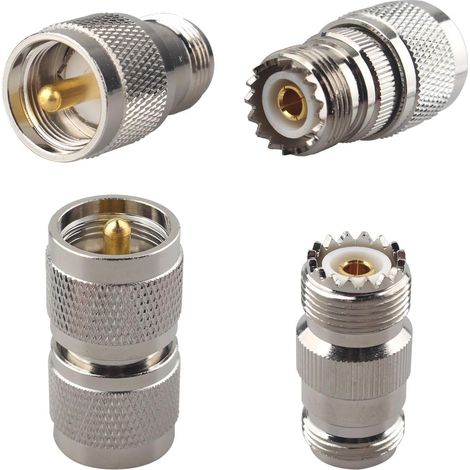 UHF to N Connector Kit Male to Female UHF to N RF Coax Adapter PL-259 SO239 Straight Plug coaxial Connector for WiFi Antenna Extension Cable Broadcast CCTV Radios Video Wireless Device (1/5)