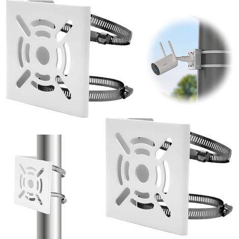 Support vertical universel pour caméras CCTV - Mât métallique renforcé avec double fixation réglable - Structure durable et robuste pour installation sur poteaux (1/5)