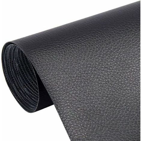 Parche de reparación autoadhesivo - ideal para reparar sofás, asientos de coche, etc. - 1 lámina, 40 × 200 cm, negro