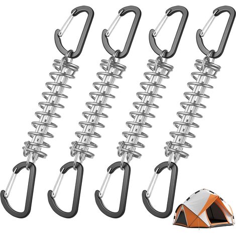 4-teiliges Spannfeder-Set mit Haken, Zugfedern, Edelstahl-Befestigungsspannfedern für Sonnensegel mit Karabinerhaken (1/5)