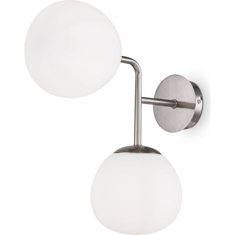 Applique Contemporanea Erich Struttura In Metallo Nichel 2 Luci (1/5)