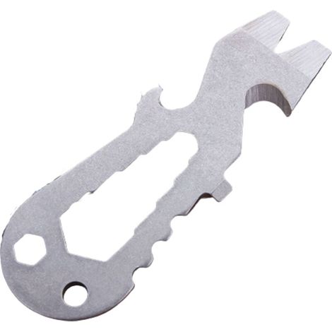 Outil multifonction pour le camping en extérieur : clip ceinture, coupe-corde, couteau, tournevis, pied-de-biche, outil tactique (1 pièce). (1/5)