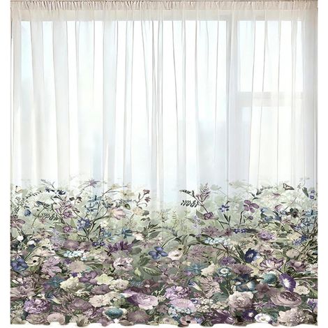 Bufanda transparente con estampado floral, tela para mayor privacidad, 10 pulgadas, 132 x 213 cm.