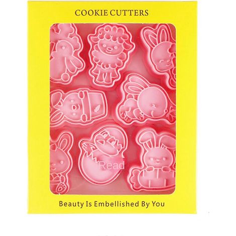 Lot de 8 emporte-pièces mini motif lapin pour biscuits, toasts et gâteaux. (1/4)