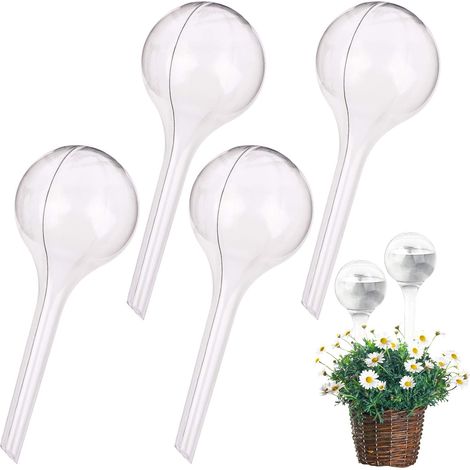 BRAVIX Lot de 4 grandes boules d'arrosage - 27 x 9 cm pour plantes en pot