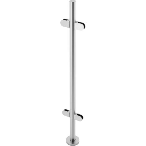 Stainless Steel Balustrade Posts, Glass Balustrade kit Railing Fence Pole Handrail Garden Fencing 110CM, fits 12mm Toughened Glass