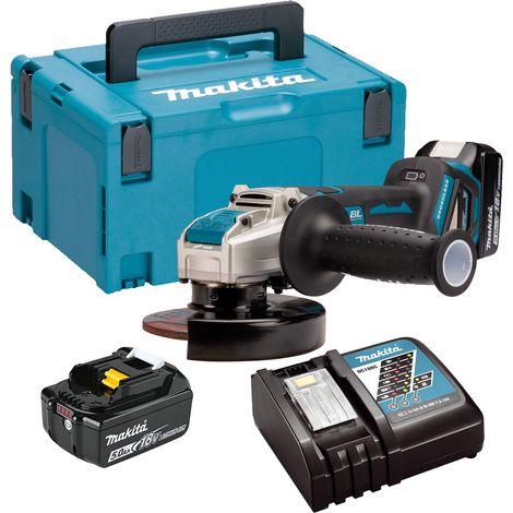 Makita DGA519RTJ 18v Cordless Brushless X-Lock Angle Grinder 125mm - 2x 5.0ah