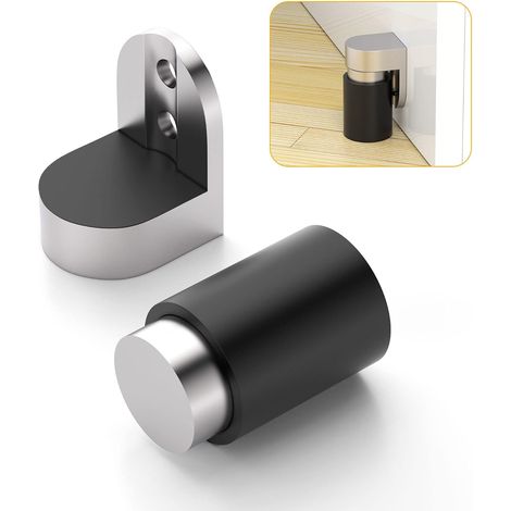 Zylindrischer Türstopper zur Bodenmontage, Edelstahl, robuster magnetischer Türstopper, höhenverstellbarer Türstopper mit gebürsteter Satin-Oberfläche (1/5)