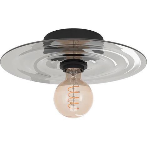 Eglo Lintmill Deckenleuchte schwarz 30 cm Stahl E27 40W (1/2)