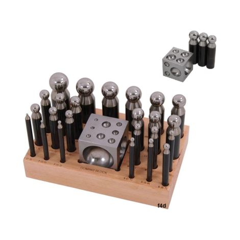 25pc Doming Block & Punch Set Dapping Craft Metal Shaping Tool CT4304