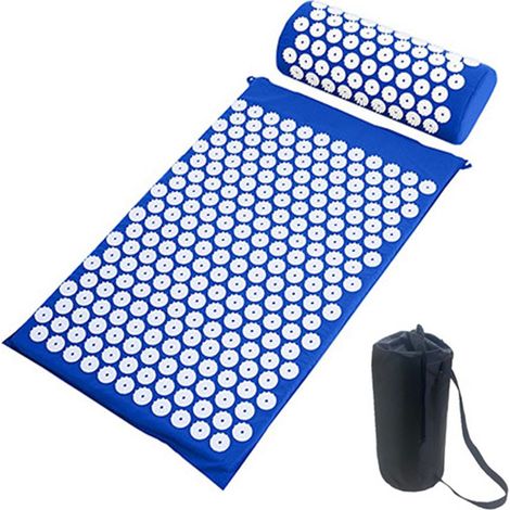 Ensemble tapis et coussin d'acupression pour le yoga avec sac de transport, tapis de massage d'acupuncture - Détente naturelle des muscles du dos, de la nuque et des pieds - Soulage le stress et la do (1/5)