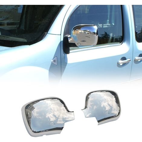 Coques de Rétroviseurs pour Renault Kangoo FL 2004-2007 2x Acier Inox Chromé (1/5)