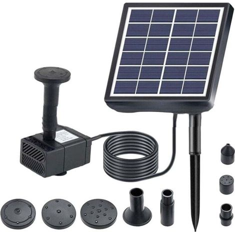Kit fontaine solaire 1.5W DIY - 5 buses pour bain d'oiseaux - Étangs extérieurs et jardins - Fonctionnement écologique