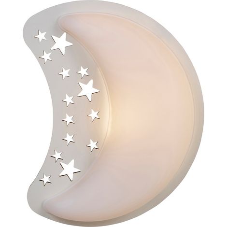 Litecraft Glow Moon & Stars Wall Light LED Children's Night Light - White (1/5)