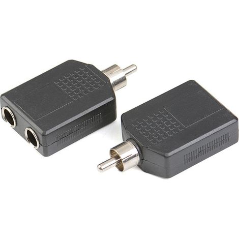 RCA-Stecker auf 2 x 6,35 mm Buchse Splitter, RCA-Stecker auf zwei 6,5 mm Buchsen Audioadapter, 1 auf 2 Splitter. (1/3)