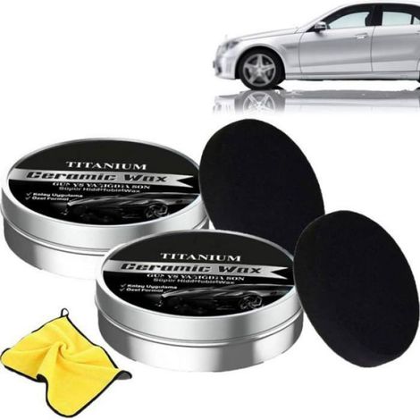 Cire pour voiture - Cire polissante céramique titane - Protection durable de la peinture automobile - Pour réparation légère des rayures - 1 unité (1/4)