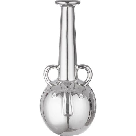 Dekovase Grand Vase à Fleurs en céramique émaillée argentée – Décoration de Salon, Cadeau d'anniversaire – Couleur : argenté – Hauteur : 38 cm (1/2)