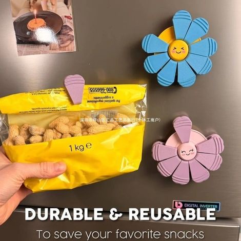 Portable, cute, practical, creative, and quirky BLOOM CLIPS - Petal-shaped kitchen storage clips