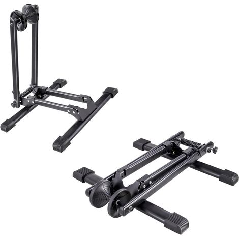 Zusammenklappbarer Fahrradständer aus Stahl, Fahrradständer, Fahrradpräsentationsständer, Reifenbreite bis zu 5 cm, platzsparender Fahrradständer für Vorder- und Hinterrad (36,5 L x 40 B x 45 H cm Fin (1/5)