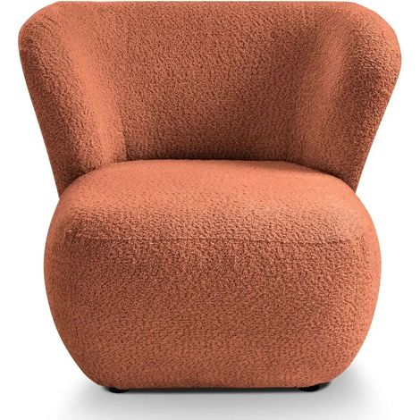 CAPRI - Fauteuil tissu bouclette - Terracotta (1/5)