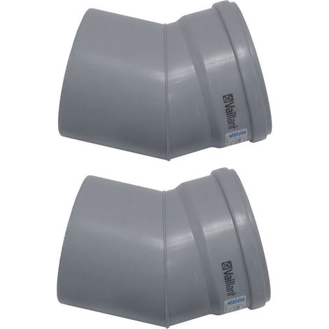 Vaillant Codo 30 grados (2 uds.) para conducto de humos rígido DN 130, PP, 0020042767