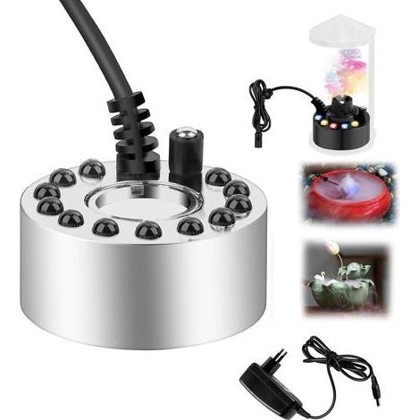 Nébuliseur à ultrasons pour fontaine et étang, décor de Noël avec 12 LED multicolores (1/4)