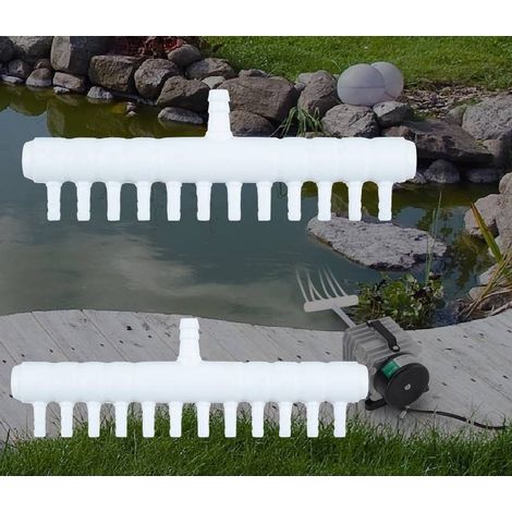 Lot de 2 Multi Diviseurs Plastique 12 Sorties Pour Aérateur & Pompe à Air Bassin & Aquarium