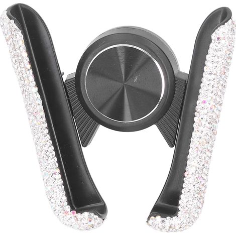 Support de Téléphone Voiture Universel pour Femmes - Support Auto Réglable Bling pour Filles - Blanc (1/5)