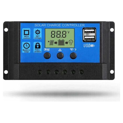 [JAMAIS UTILISÉ]Convertisseur de tension,Contrôleur de charge solaire, 20A 12V/24V Contrôleur de panneau solaire Paramètres automatiques Affichage LCD réglable (20A) (1/4)