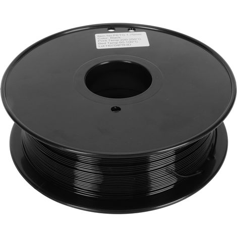 Filament PETG 1.75mm pour imprimante 3D, Bobine 1kg (2.2lbs), Précision 0.02mm, Noir, Usage professionnel (1/5)