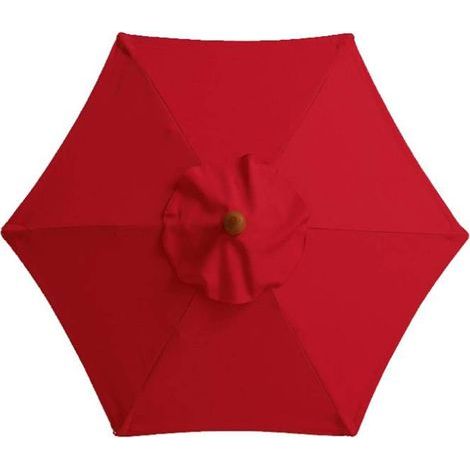 Ersatz-Sonnenschirmbezug – 6 Streben – 2 m – UV-beständig – Ersatzstoff – Rot (1/5)