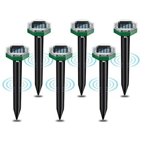 Solar-Ultraschall-Maulwurfsvertreiber, 6 Stück, IP65 wasserdicht, ideal für Gärten und Terrassen. (1/5)