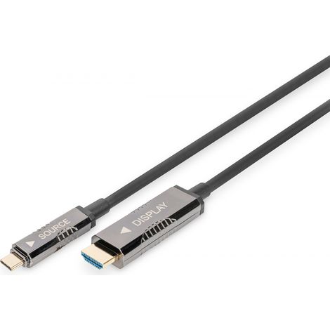 "Assmann Electronic DIGITUS USB - Type C to HDMI AOC FO Adapteris Cable HDMI Version 2.0 Max 4Kx2K 60Hz 10m"