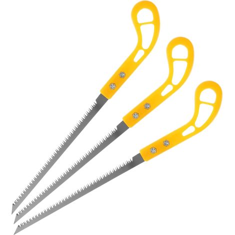 3pièces Scie à Main Portable Pour Élagage Travail Du Bois Et Jardinage Scie Mini Manche Plastique Jaune Polyvalente (1/5)