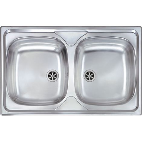 Lavello MONDIAL 79x50 2 vasche ACCIAIO INOX