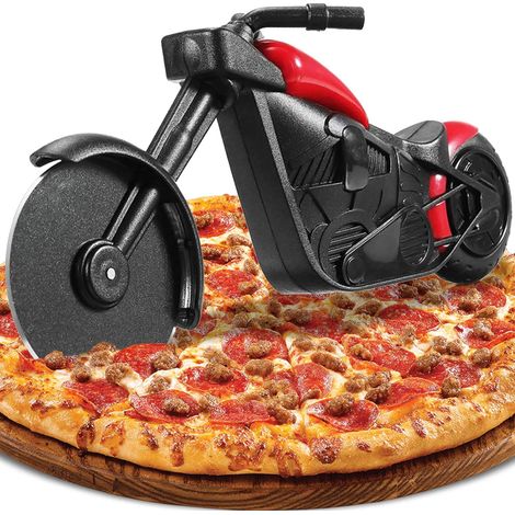 Coupe-pizza amusant en acier avec poignée ergonomique, ustensile de cuisine, couleur rouge, boîte incluse (1/5)
