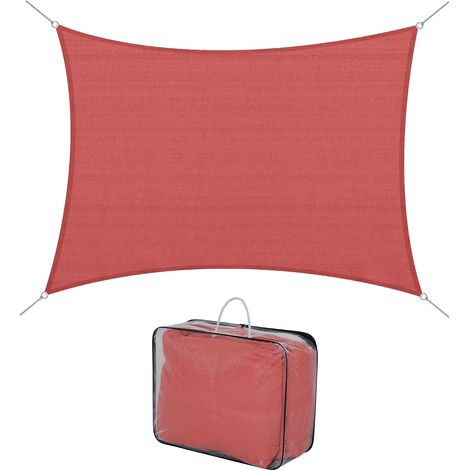 CCYKXAVoile d'ombrage rectangulaire 4x6m Toile ombrage extérieur Protection Anti-UV, pour Jardin terrasse extérieur Patio Piscine Balcon, Brique Terracotta (1/5)
