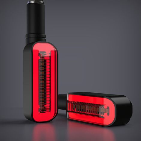 2 LED-Motorradblinker (12 V), dynamische sequentielle Blinker, universelle Blinker zur individuellen Anpassung, schwarz (1/5)