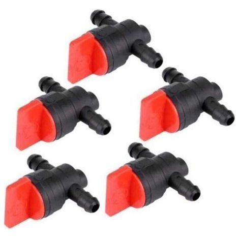 Robinet d'essence pour tondeuse à gazon, XU, Interrupteur de coupure de réservoir d'essence, Robinet de carburant en plastique pour tondeuse à gazon pour jardin et utilisation agricole 5 pièces (1/4)
