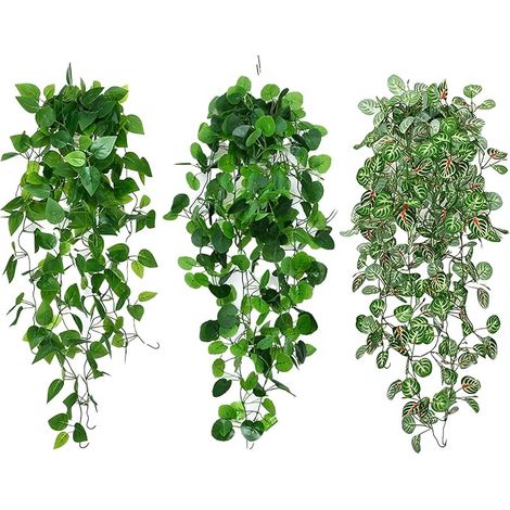 Plantes Artificielles à Suspendre cm Faux Lierre Végétation Verte pour Balcon en Plastique l'Intérieur et l'Extérieur Décoration Murale B (1/5)