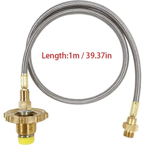 Adaptateur de remplissage de propane pour réchaud à gaz extérieur, tuyau de raccordement pour bouteille de gaz, adaptateur pour brûleur de camping, connecteur de tuyau pour bouteille de GPL, réchauds (1/4)