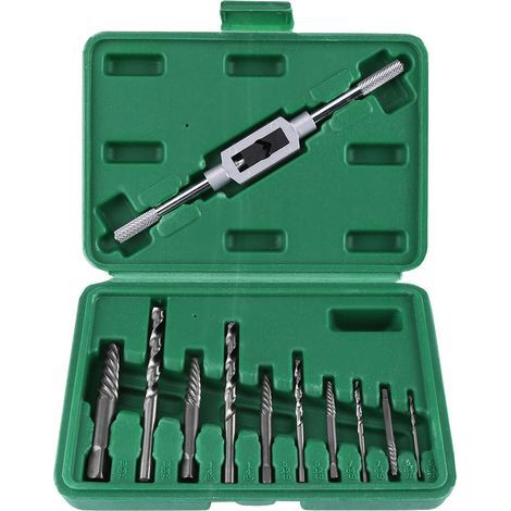 Juego de puntas de tornillos rotos y extractores, clips para pernos, herramienta de extracción, 11 piezas